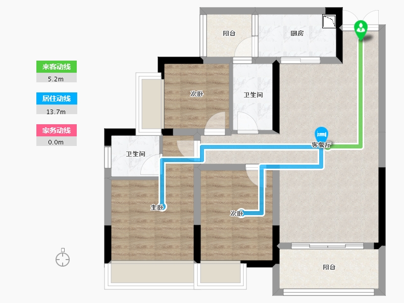 重庆-重庆市-海成天生天城-79.30-户型库-动静线