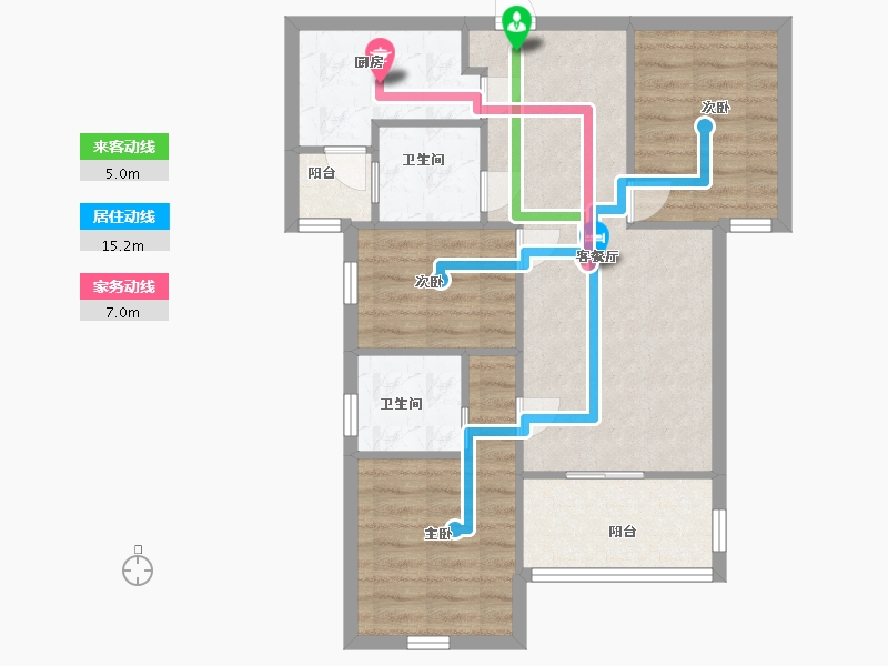 湖北省-武汉市-弘阳印月府-70.00-户型库-动静线