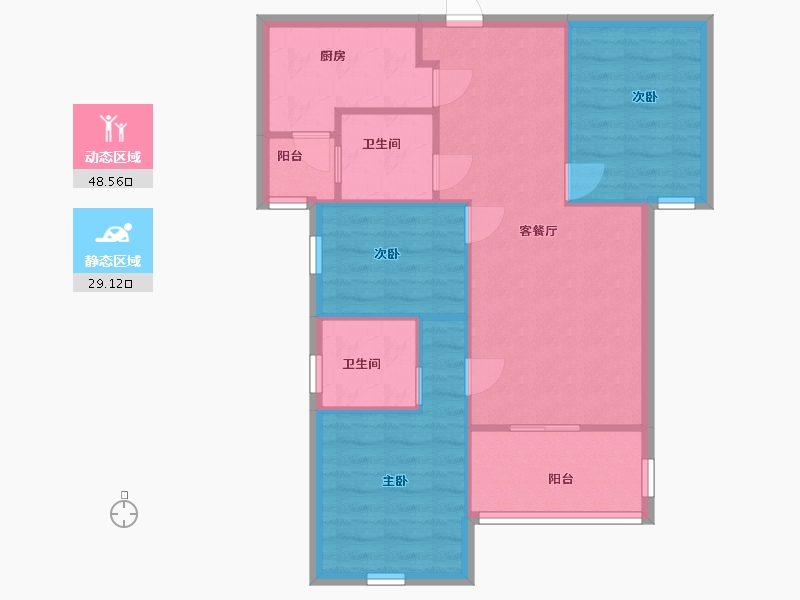 湖北省-武汉市-弘阳印月府-70.00-户型库-动静分区