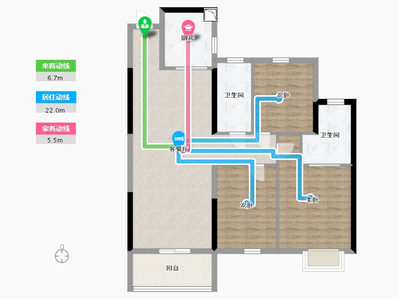 湖北省-荆州市-盛世名苑-97.63-户型库-动静线