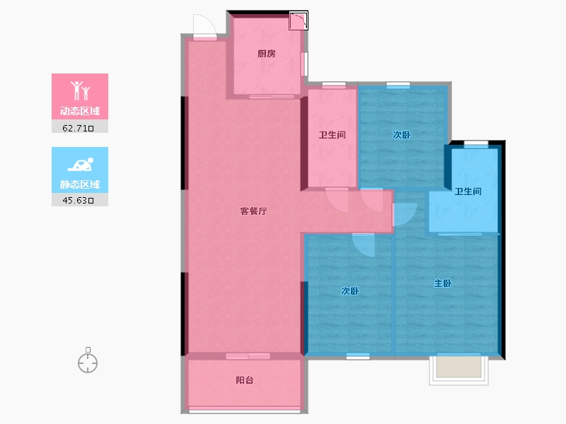 湖北省-荆州市-盛世名苑-97.63-户型库-动静分区