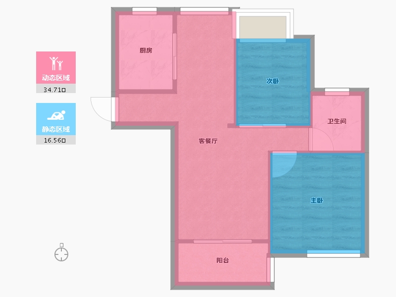 江苏省-盐城市-创元金域华府-45.85-户型库-动静分区