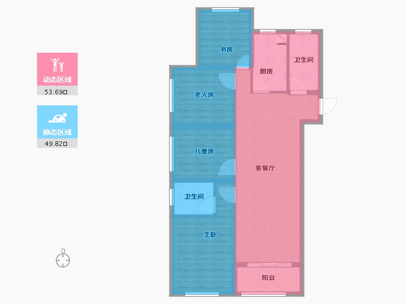 浙江省-嘉兴市-福晟天地-92.80-户型库-动静分区