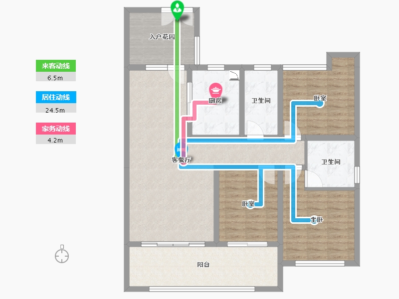 云南省-普洱市-鼎城国际-104.80-户型库-动静线