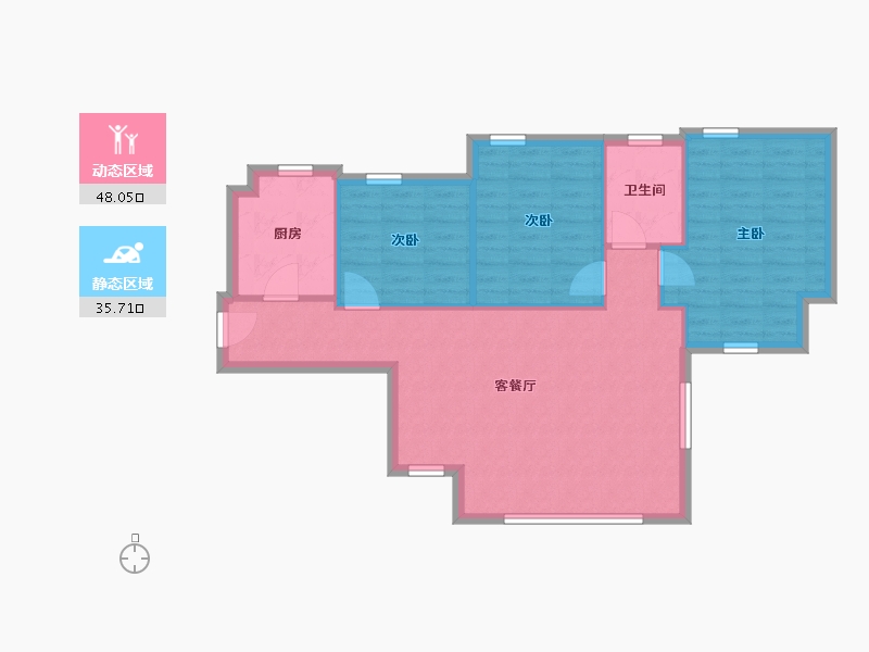 山东省-青岛市-绿岛印象-76.26-户型库-动静分区