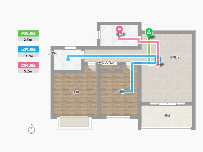 浙江省-嘉兴市-元宝湾二期-65.59-户型库-动静线