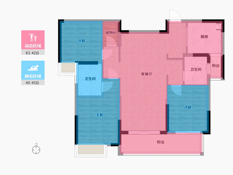 江西省-赣州市-富力现代城-92.95-户型库-动静分区