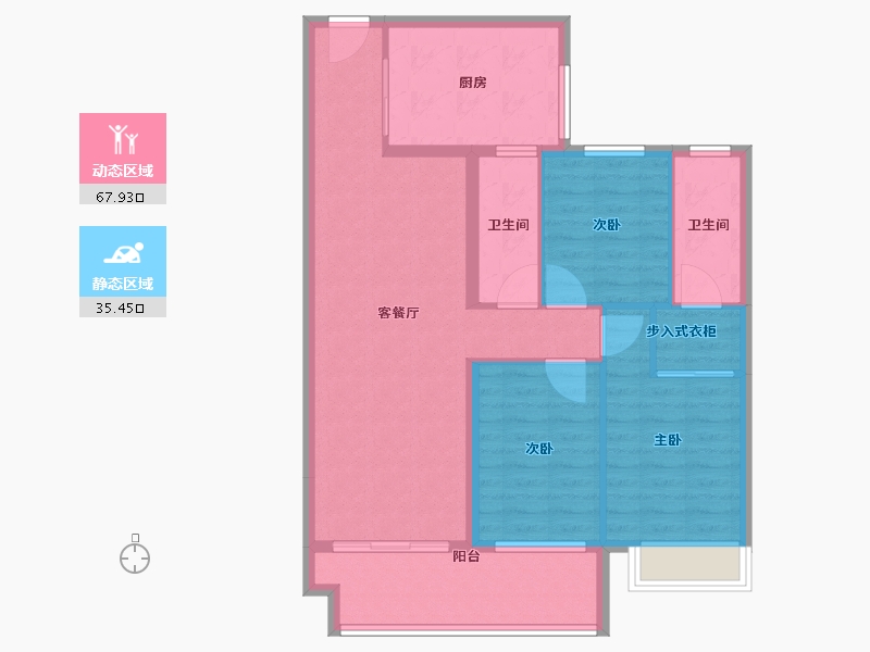 浙江省-嘉兴市-科大柳岸晓风-92.80-户型库-动静分区