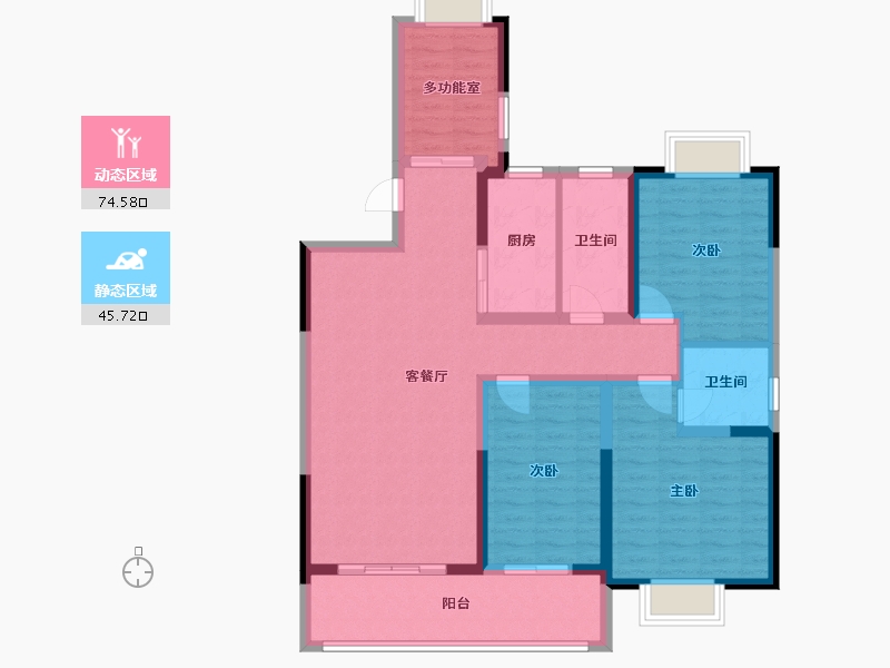 山东省-临沂市-松鹤一品-107.45-户型库-动静分区