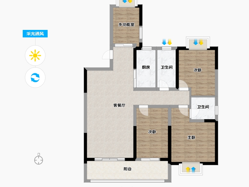 山东省-临沂市-松鹤一品-107.45-户型库-采光通风