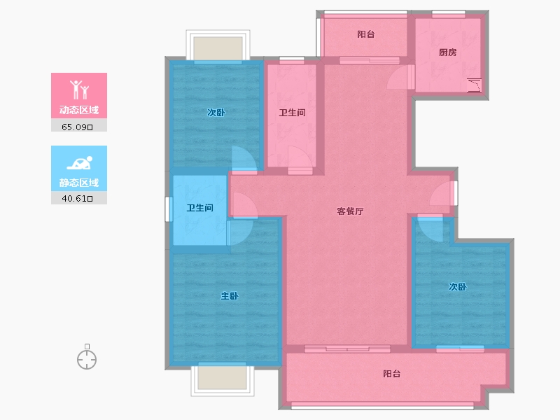 山东省-临沂市-松鹤一品-93.38-户型库-动静分区