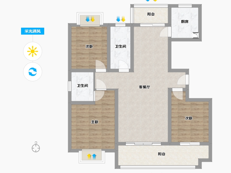 山东省-临沂市-松鹤一品-93.38-户型库-采光通风