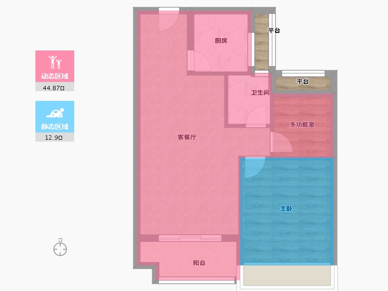 浙江省-嘉兴市-春风江南-53.76-户型库-动静分区