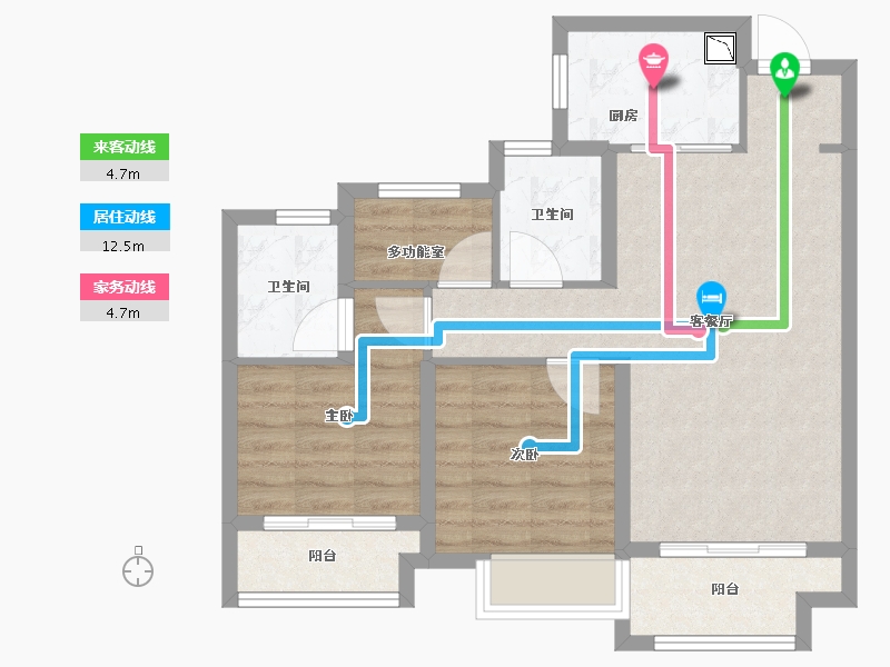 浙江省-嘉兴市-春风江南-71.20-户型库-动静线