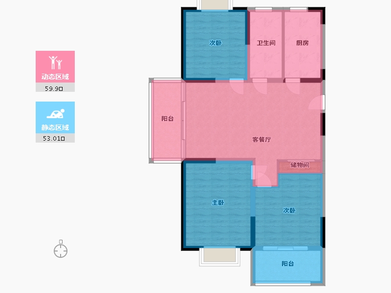 山东省-临沂市-松鹤一品-102.23-户型库-动静分区