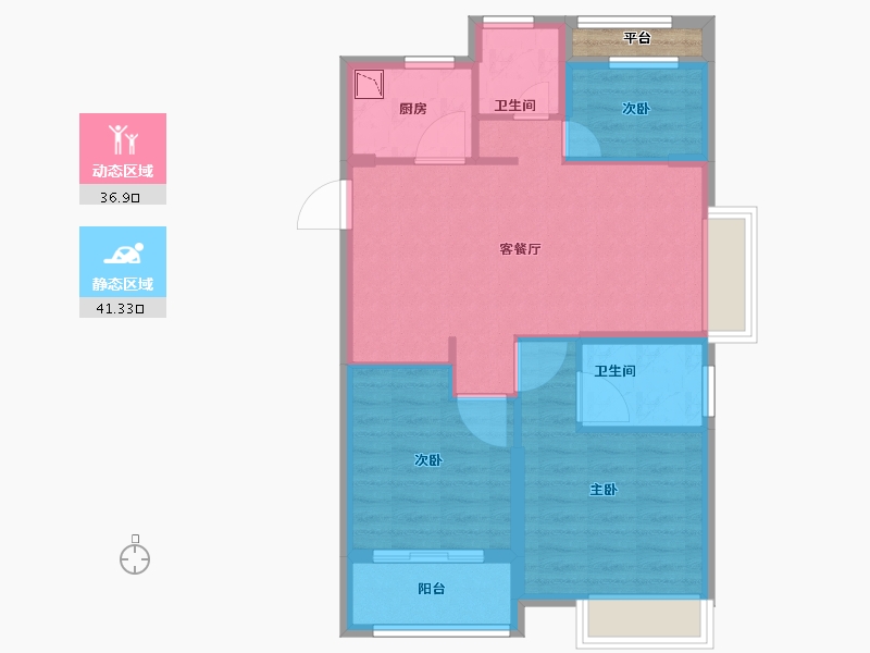 浙江省-嘉兴市-鹃东沁园-71.21-户型库-动静分区