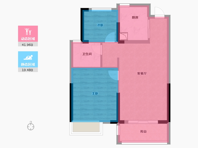 浙江省-嘉兴市-鹃东沁园-54.40-户型库-动静分区