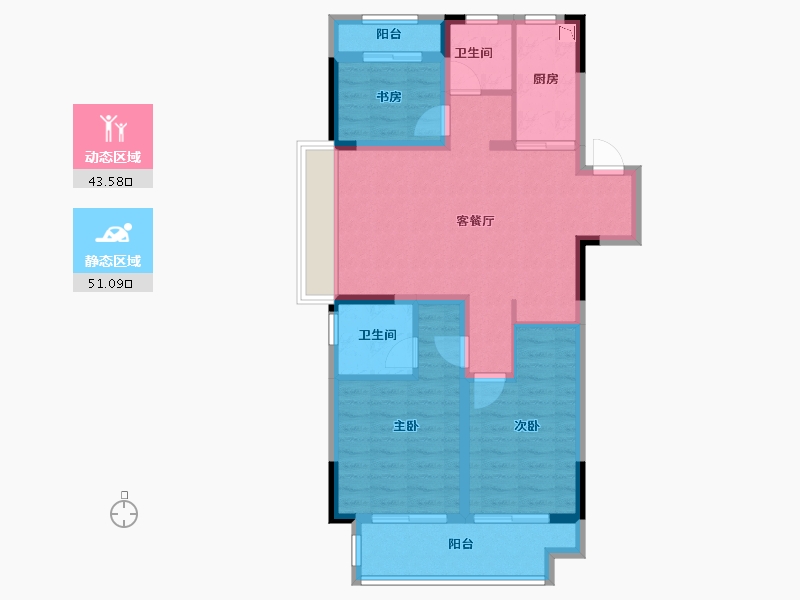 浙江省-嘉兴市-风华绮轩-83.99-户型库-动静分区