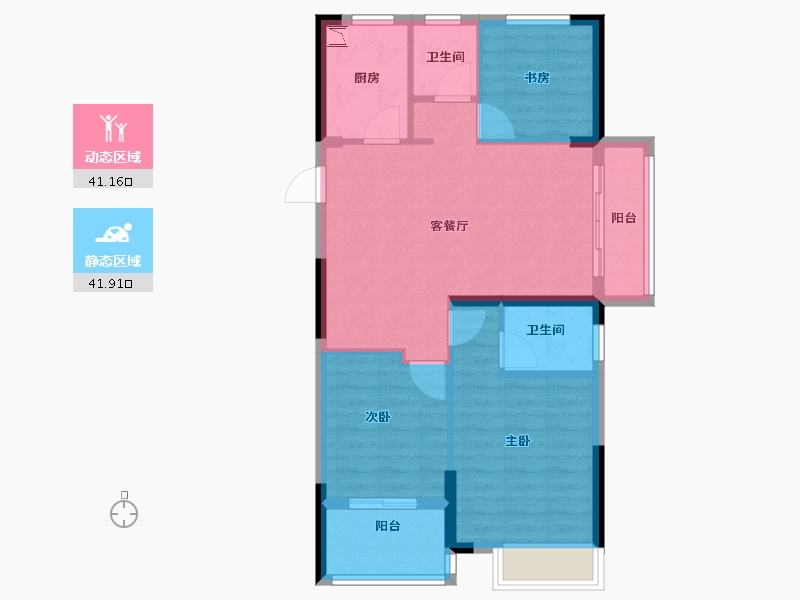 浙江省-嘉兴市-万朵・融杭府-74.40-户型库-动静分区