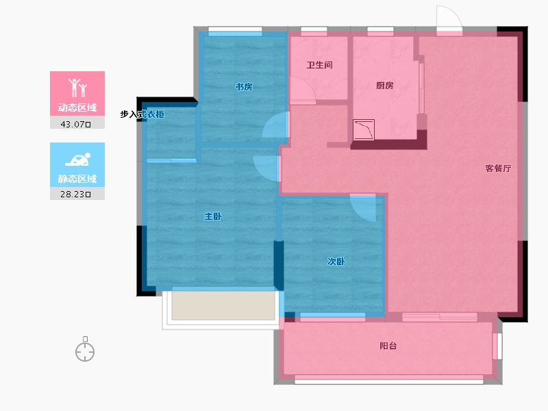 浙江省-嘉兴市-万朵・融杭府-63.20-户型库-动静分区