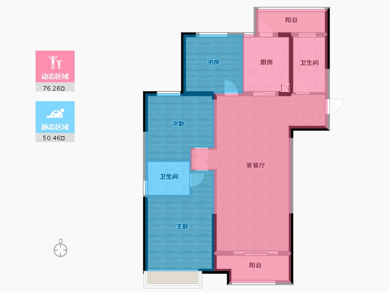 陕西省-西安市-保利中央公园-114.06-户型库-动静分区