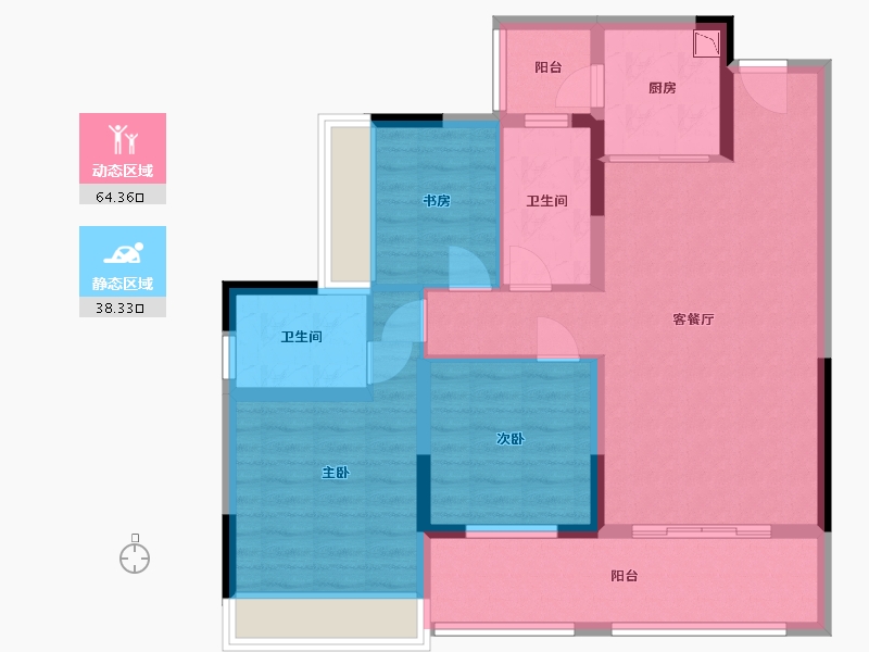 湖南省-怀化市-金为潇湘蓉城-91.05-户型库-动静分区