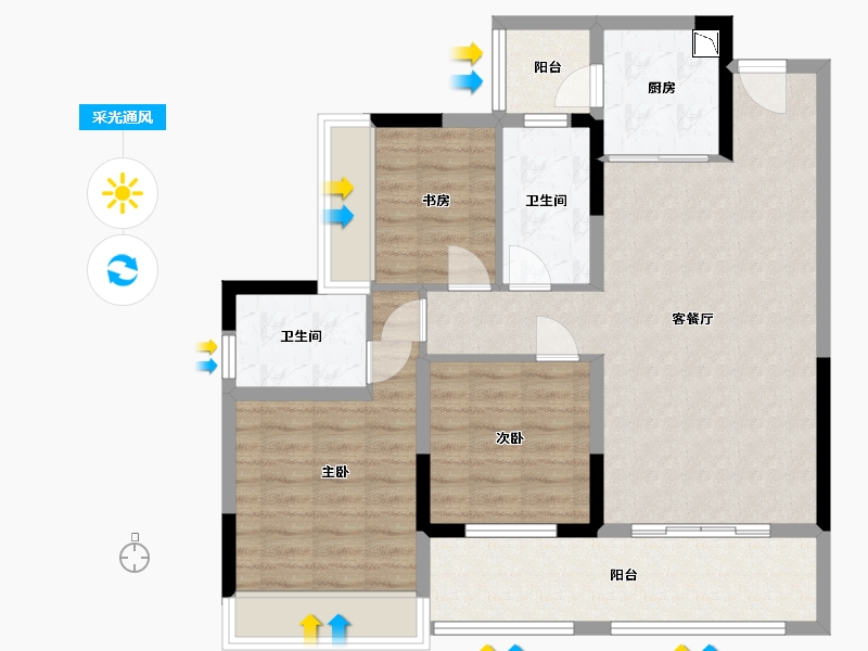 湖南省-怀化市-金为潇湘蓉城-91.05-户型库-采光通风