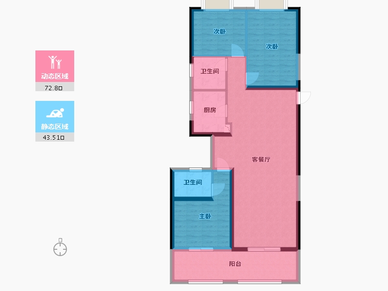 云南省-昆明市-绿地东海岸・铂骊湾-104.93-户型库-动静分区