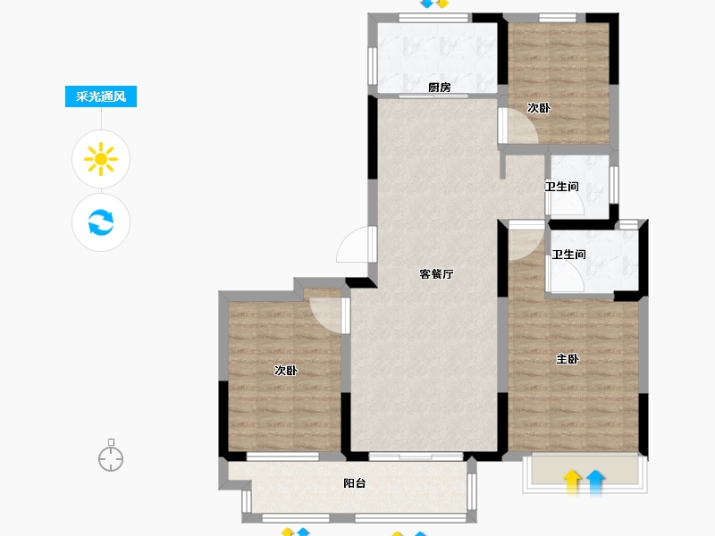 河南省-洛阳市-文乐山水上境-92.81-户型库-采光通风