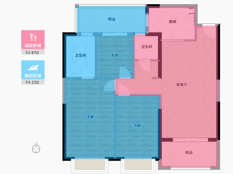 云南省-昆明市-绿地东海岸・铂骊湾-94.54-户型库-动静分区