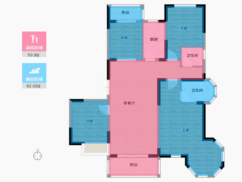 河南省-洛阳市-宏矗龙铂郡-100.75-户型库-动静分区