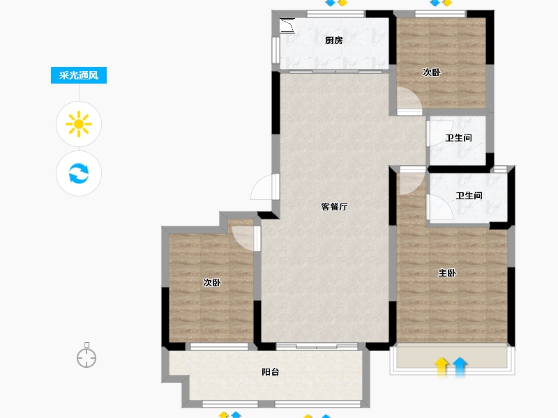 河南省-洛阳市-文乐山水上境-102.40-户型库-采光通风