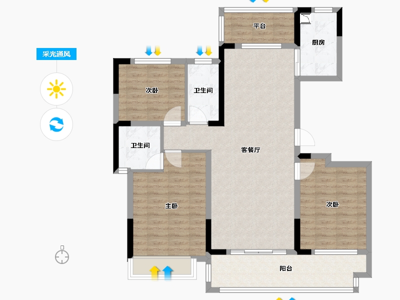 河南省-洛阳市-文乐山水上境-100.00-户型库-采光通风