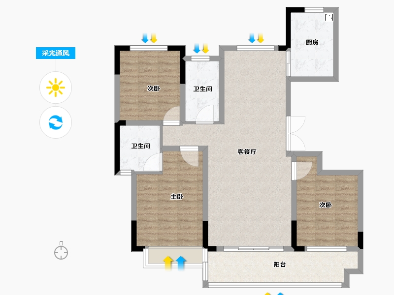 河南省-洛阳市-文乐山水上境-103.21-户型库-采光通风