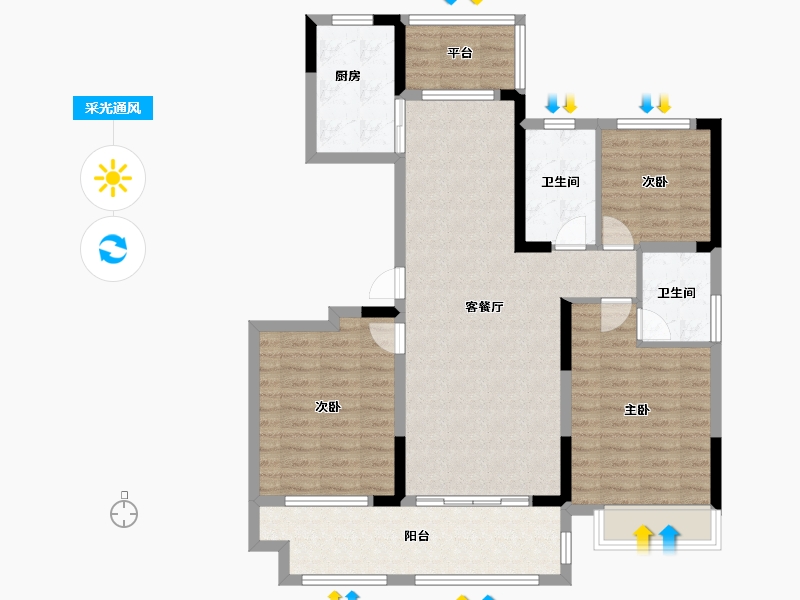 河南省-洛阳市-文乐山水上境-100.00-户型库-采光通风