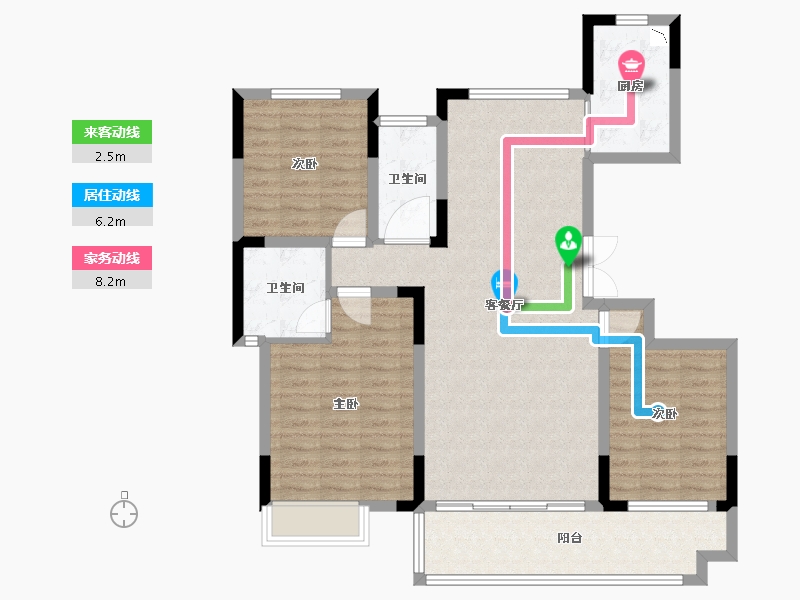 河南省-洛阳市-文乐山水上境-104.80-户型库-动静线