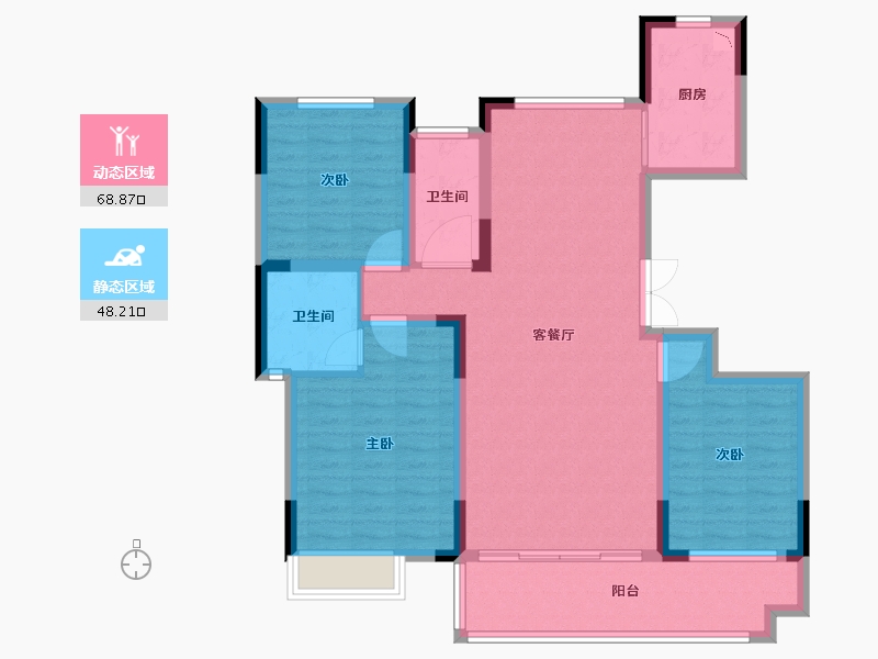 河南省-洛阳市-文乐山水上境-104.80-户型库-动静分区