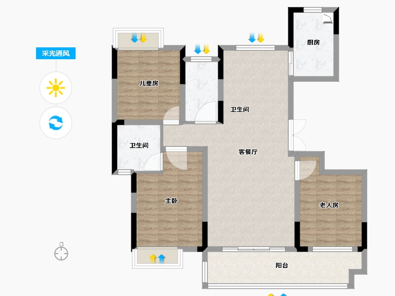 河南省-洛阳市-文乐山水上境-103.20-户型库-采光通风