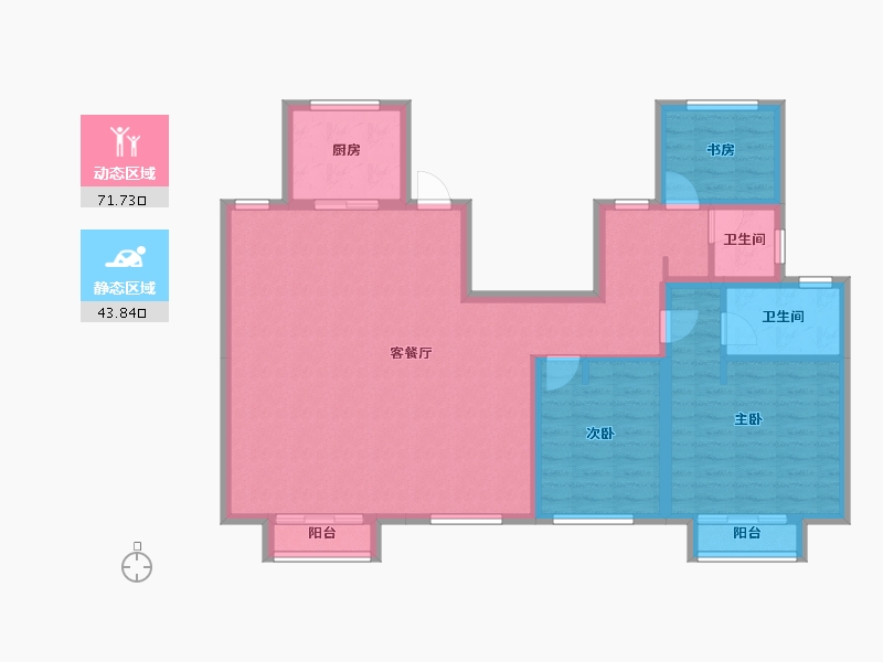 河南省-洛阳市-瑞江・花醍香域-104.13-户型库-动静分区