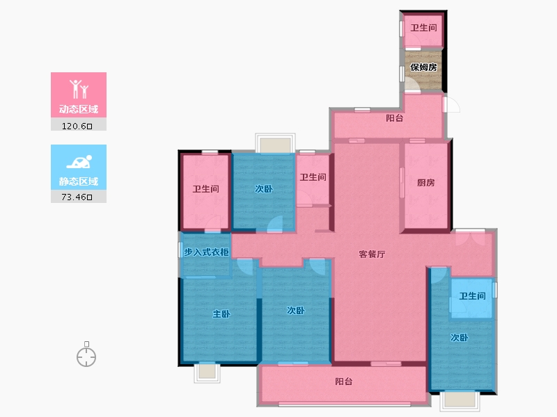 湖南省-长沙市-明升壹城-177.97-户型库-动静分区