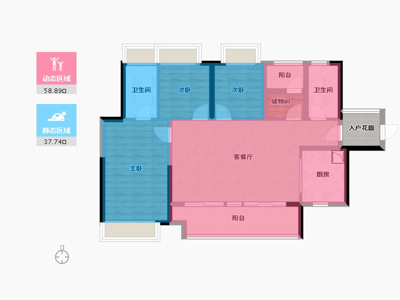 广东省-佛山市-新城璟城-89.28-户型库-动静分区