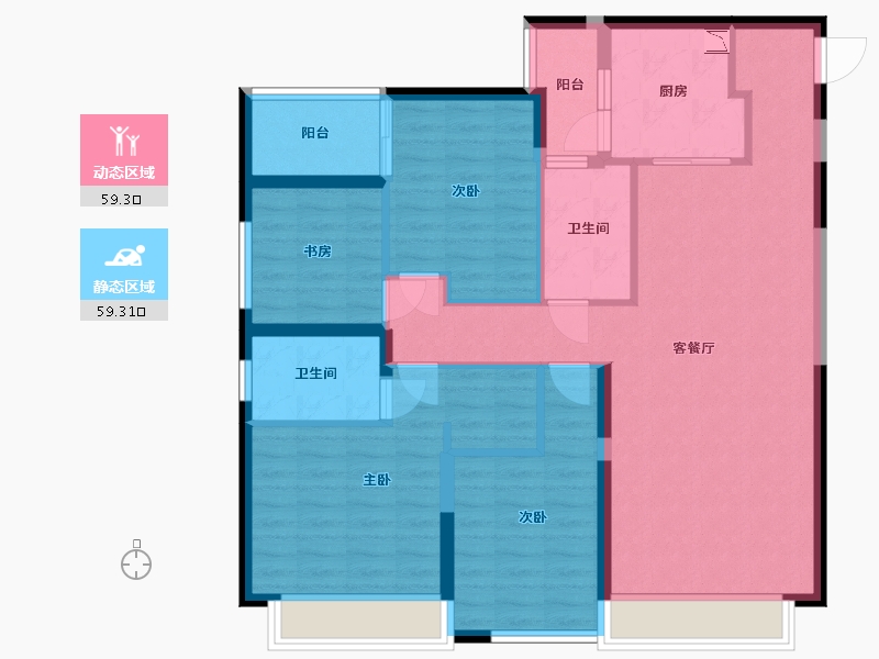 云南省-昆明市-中骏天誉-106.04-户型库-动静分区