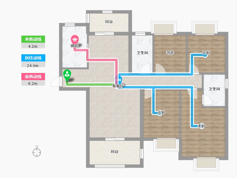 湖北省-宜昌市-梅岭馨语-107.16-户型库-动静线