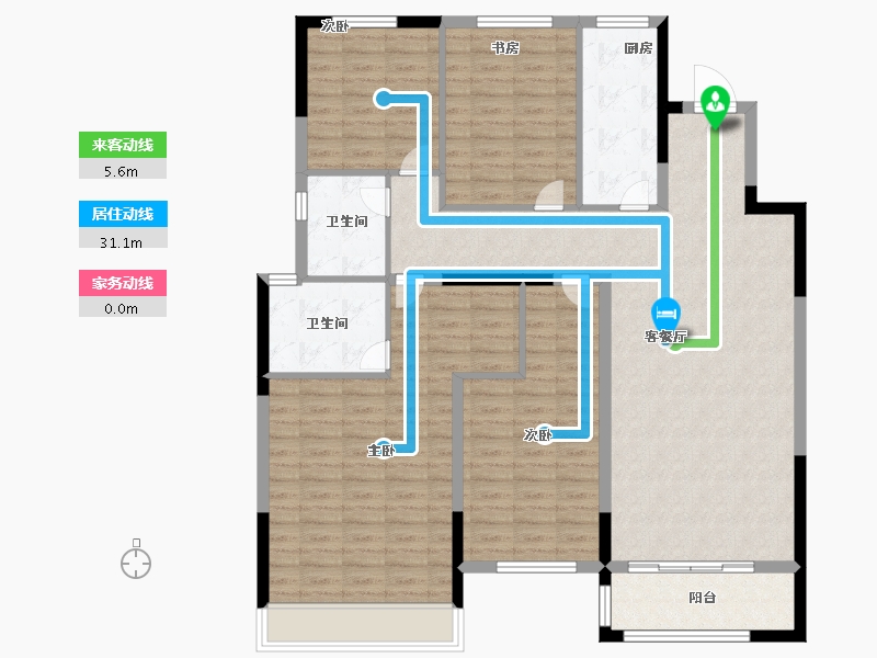 陕西省-渭南市-保利锦悦和府-129.99-户型库-动静线