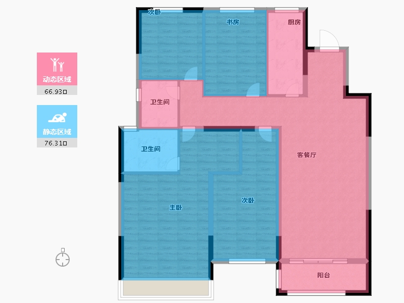 陕西省-渭南市-保利锦悦和府-129.99-户型库-动静分区