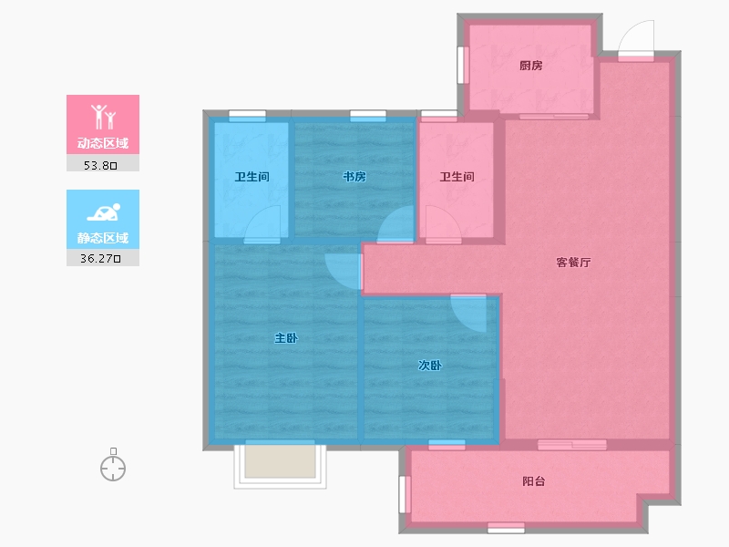 湖北省-宜昌市-梅岭馨语-81.03-户型库-动静分区