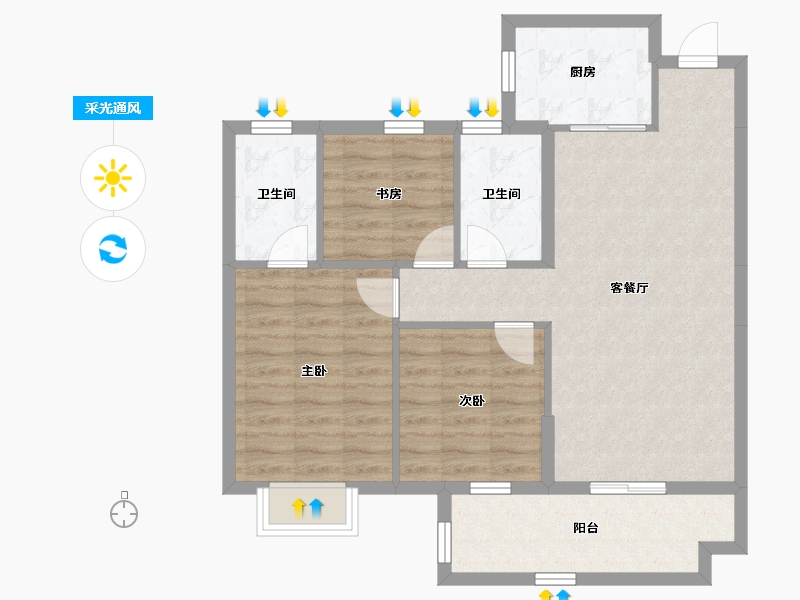 湖北省-宜昌市-梅岭馨语-81.03-户型库-采光通风