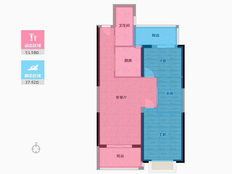 云南省-昆明市-绿地东海岸・铂骊湾-80.00-户型库-动静分区