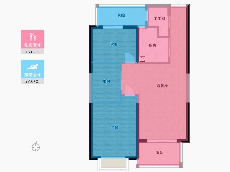 云南省-昆明市-绿地东海岸・铂骊湾-75.54-户型库-动静分区