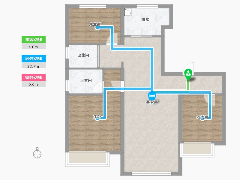 河北省-唐山市-碧桂园天玺湾-84.69-户型库-动静线